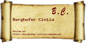 Berghofer Cintia névjegykártya